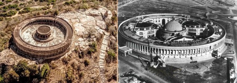 Indian Parliament Building Design is  Copy of  8th Century Shiva Temple